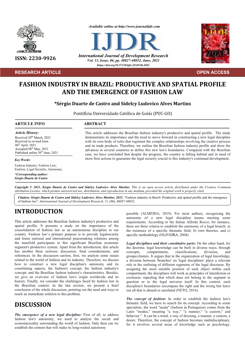Fashion Industry in Brazil: Productive and Spatial Profile and the Emergence of Fashion Law