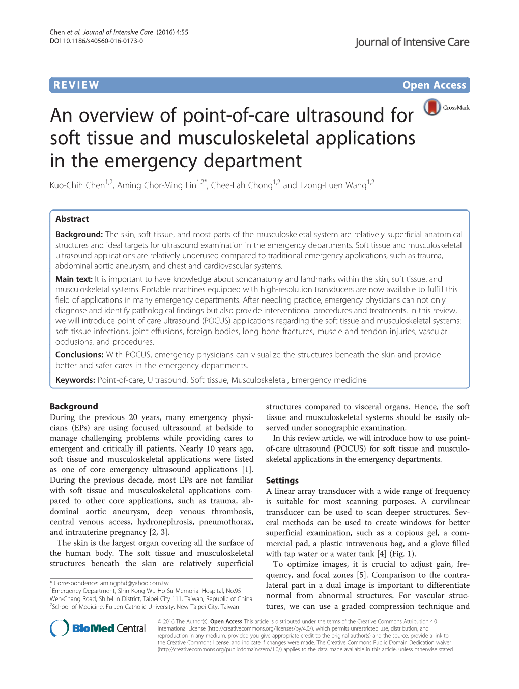 An Overview of Point-Of-Care Ultrasound for Soft Tissue And