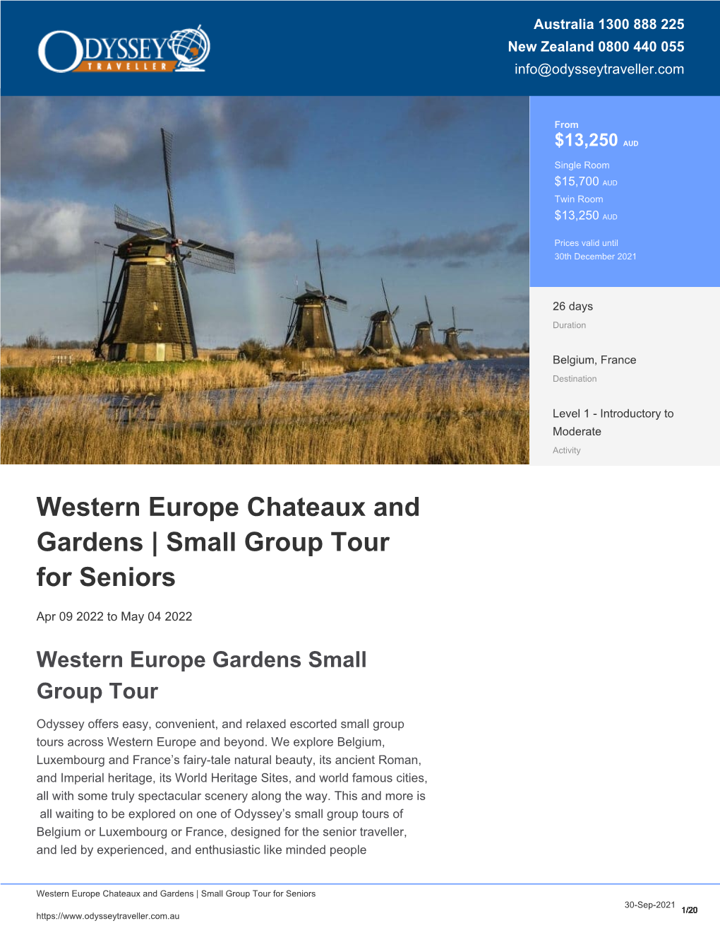 Western Europe Gardens Small Group Tour