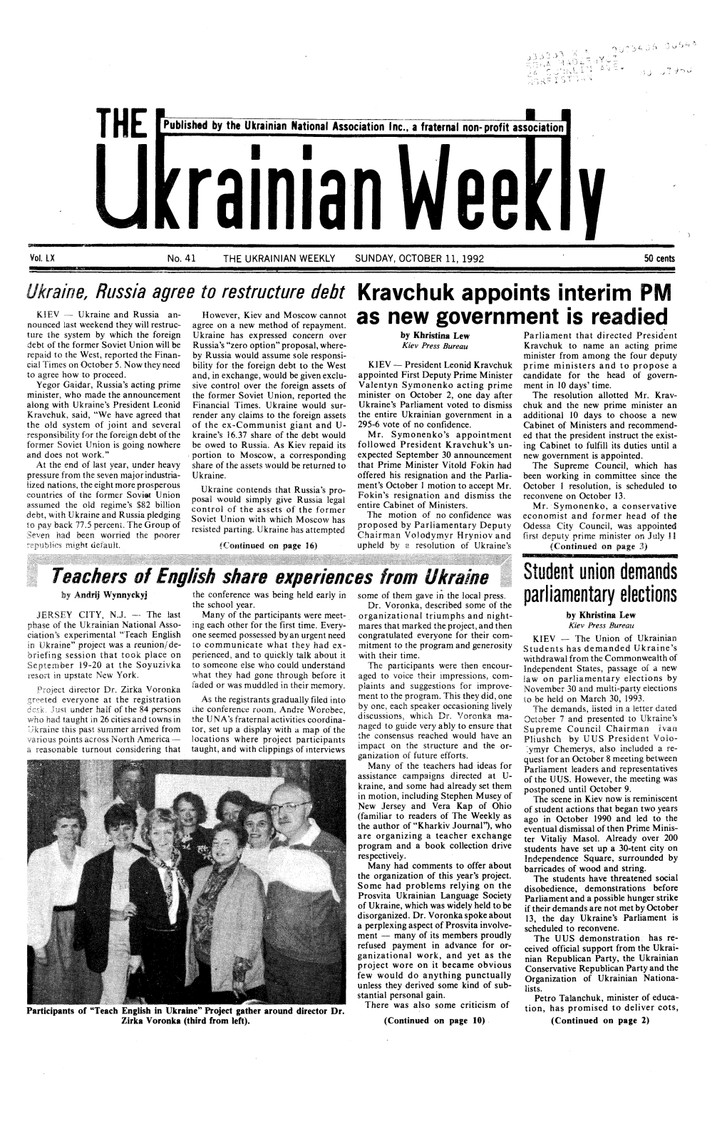 The Ukrainian Weekly 1992