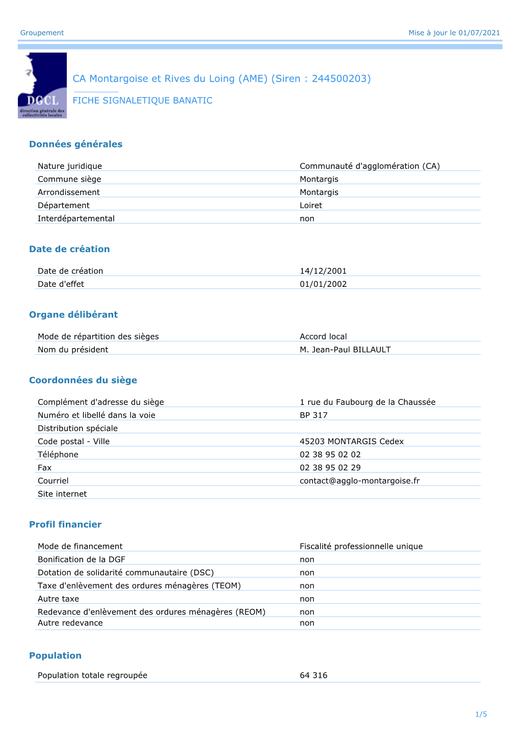 CA Montargoise Et Rives Du Loing (AME) (Siren : 244500203)