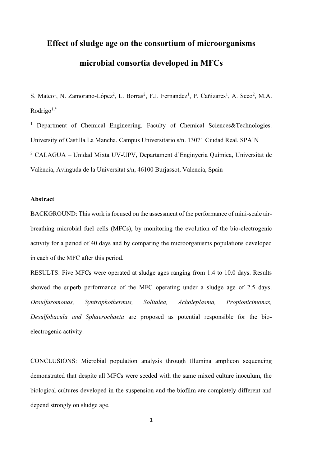 Effect of Sludge Age on the Consortium of Microorganisms Microbial