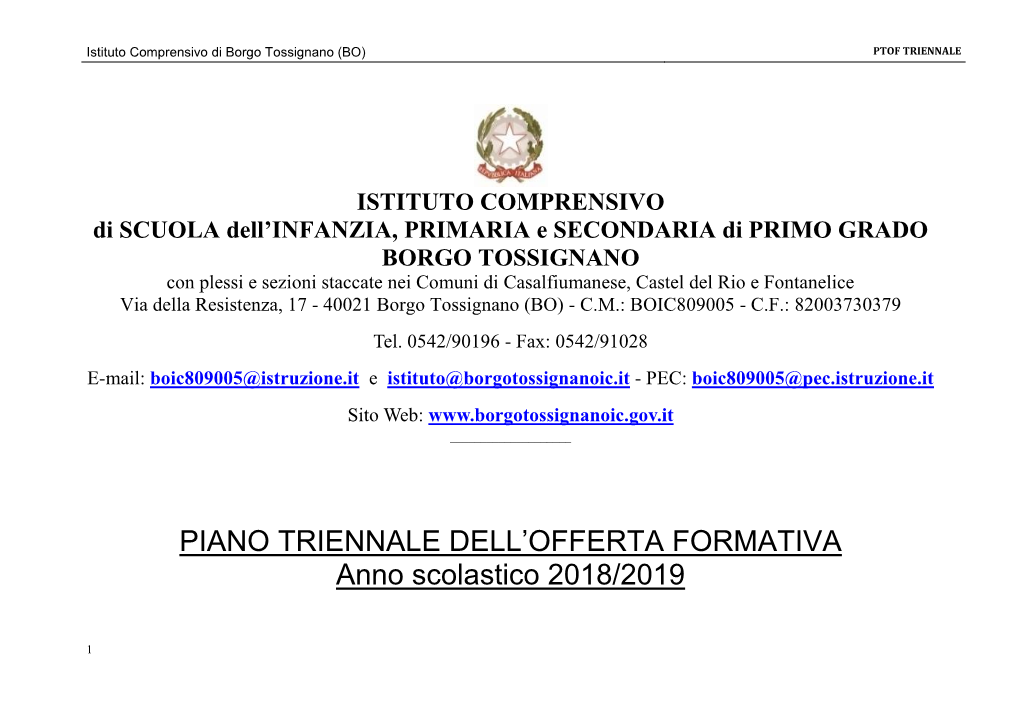 Piano Triennale Offerta Formativa 2016