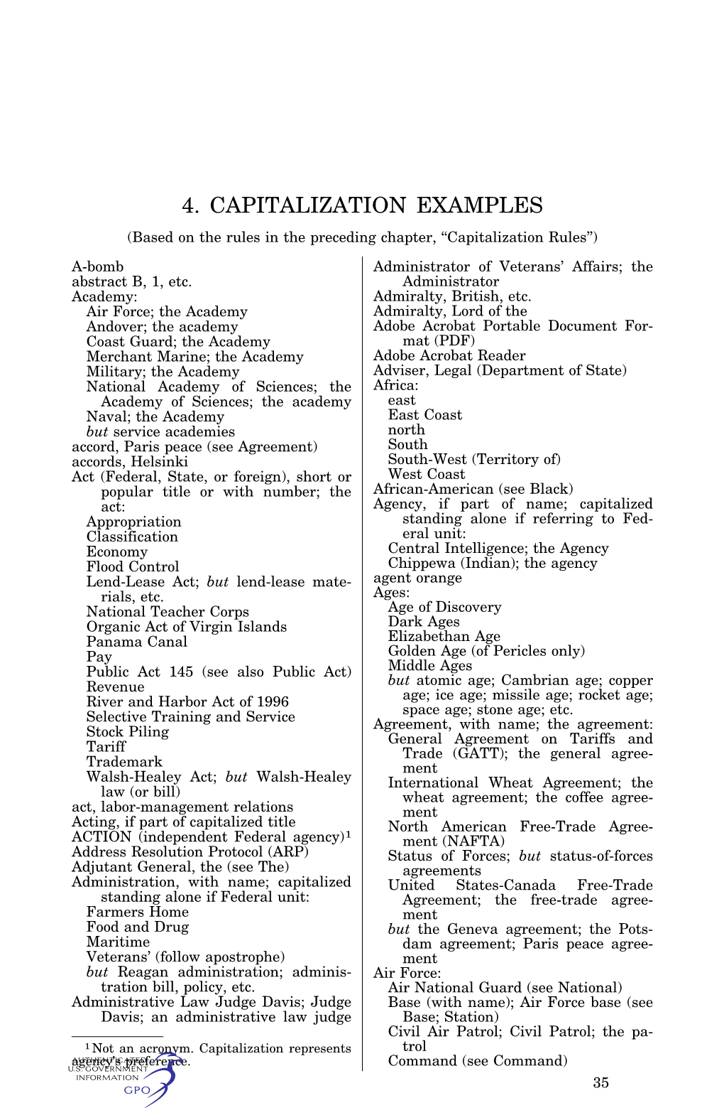 Chapter 4. CAPITALIZATION EXAMPLES