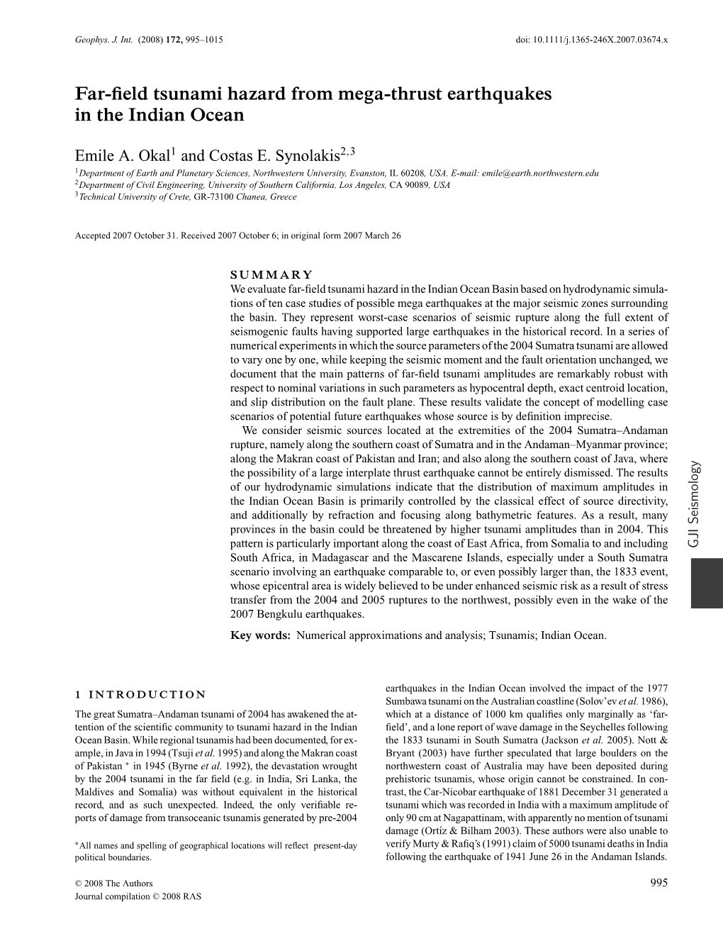 Far-Field Tsunami Hazard from Mega-Thrust Earthquakes in The