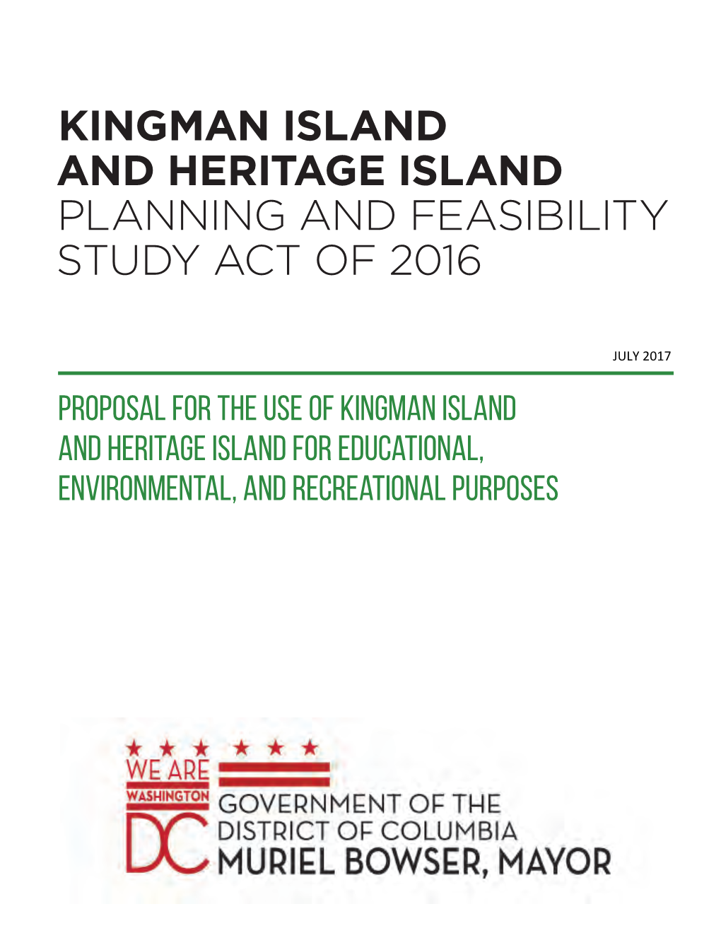 Kingman Island and Heritage Island Planning and Feasibility Study Act of 2016