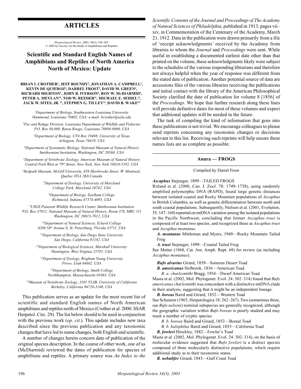 ARTICLES of Natural Sciences of Philadelphia, Published in 1913, Pages Vii– Xiv, in Commemoration of the Centenary of the Academy, March 21, 1912