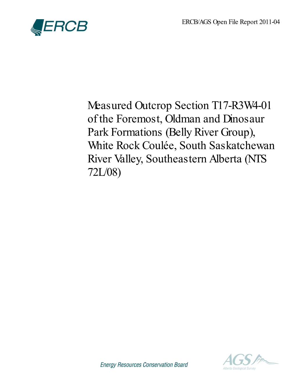 Measured Outcrop Section T17-R3W4-01 of the Foremost