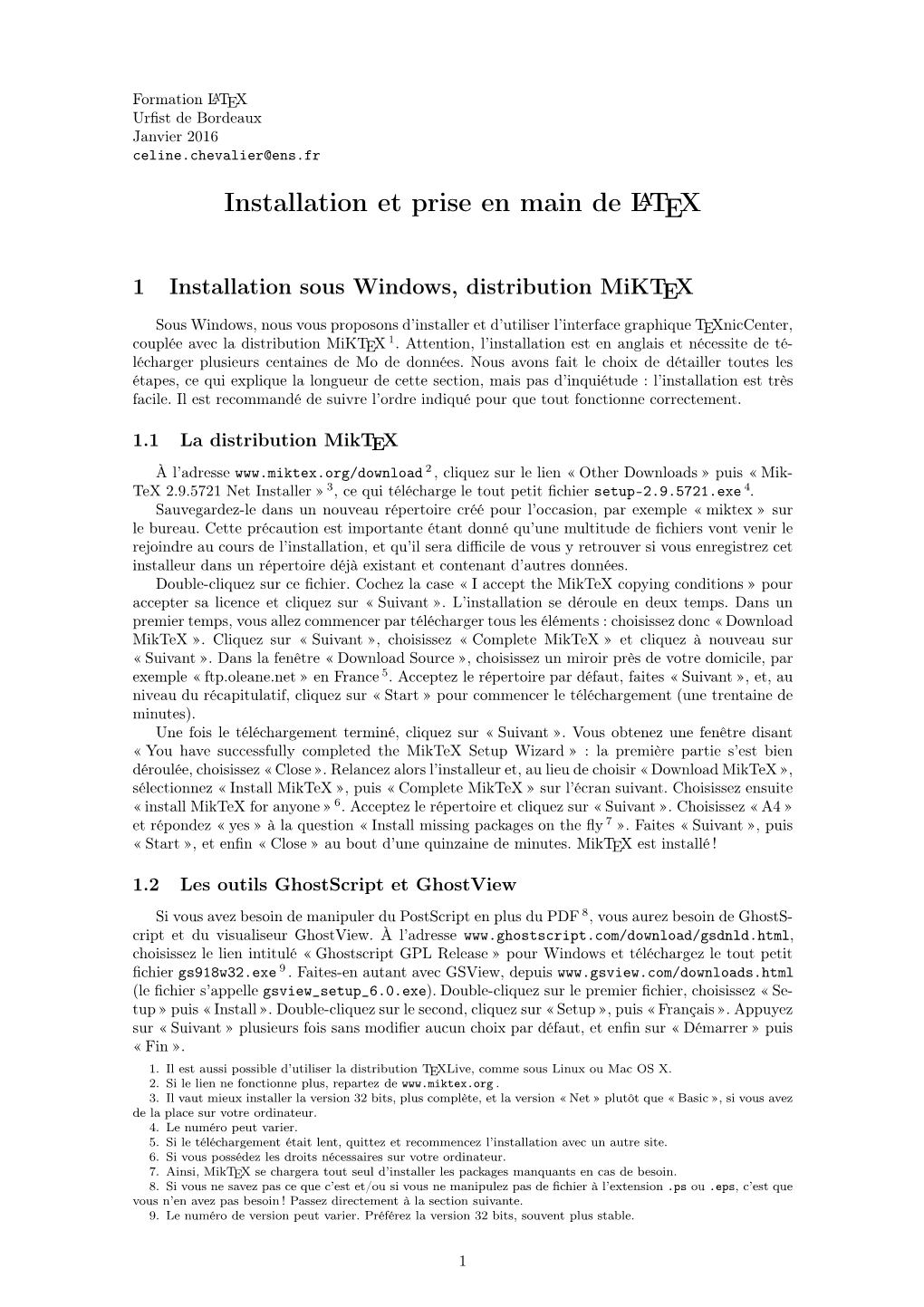 Installation Et Prise En Main De LATEX