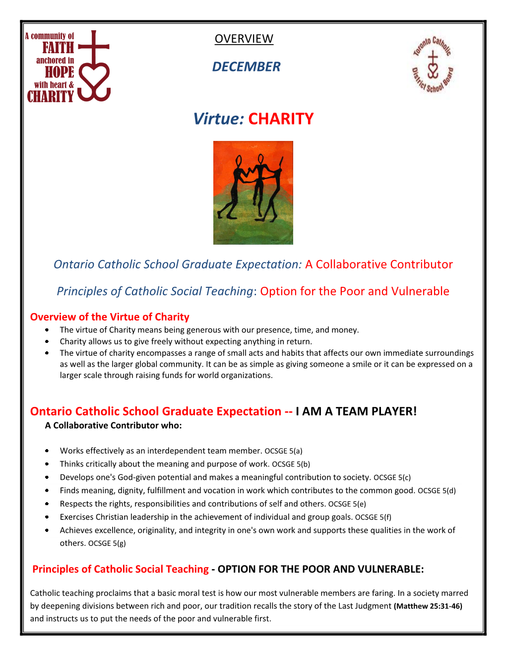 Virtue: CHARITY