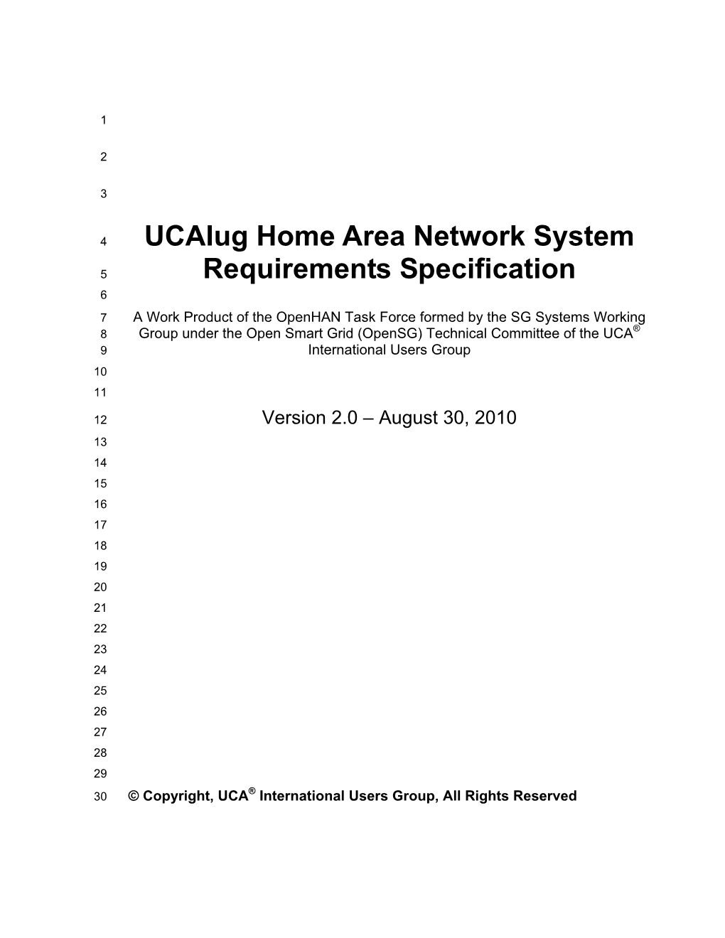 Ucaiug Home Area Network System Requirements Specification