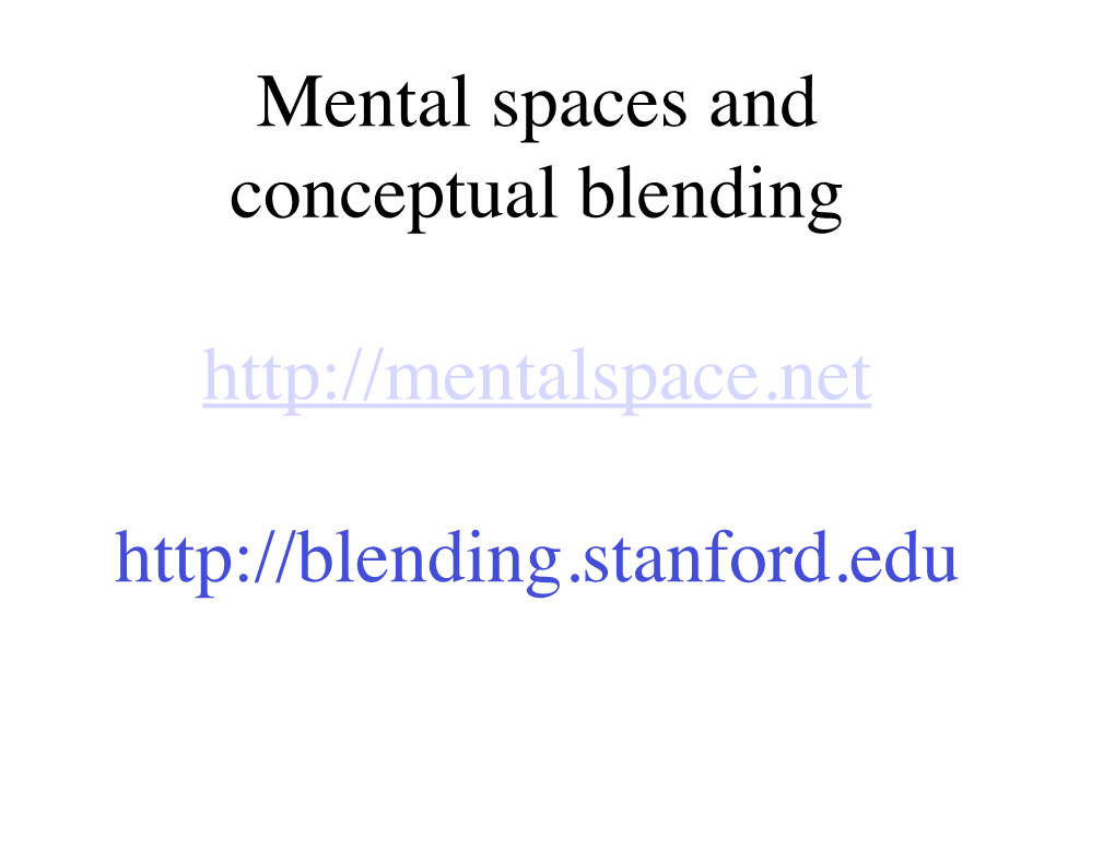 1 Mental Spaces