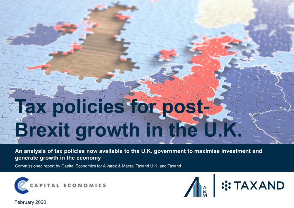 Tax Policies for Post- Brexit Growth in the U.K