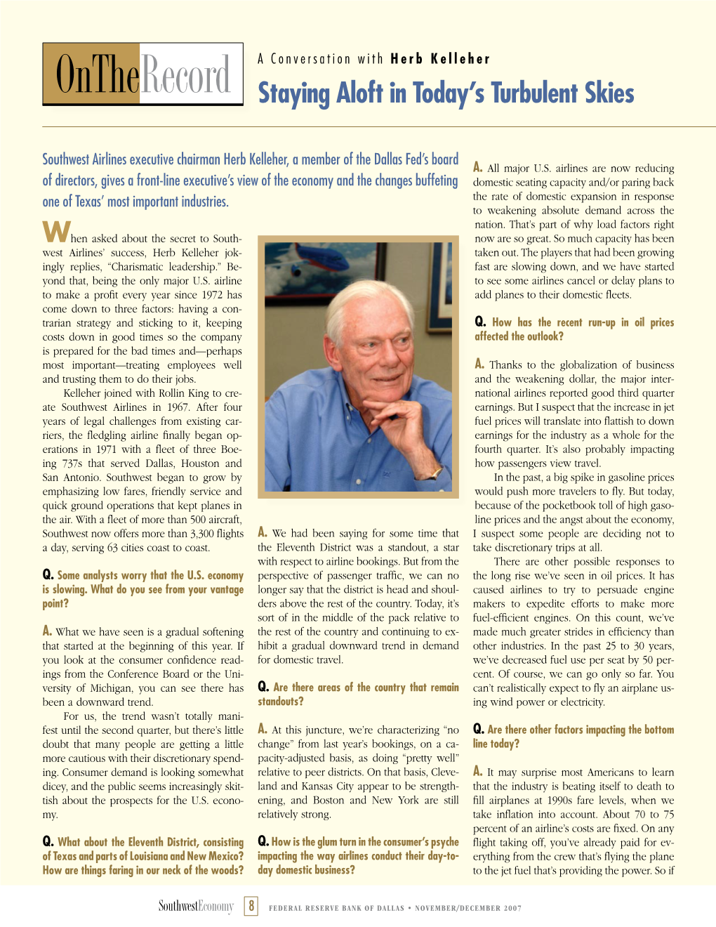 On the Record: a Conversation with Herb Kelleher