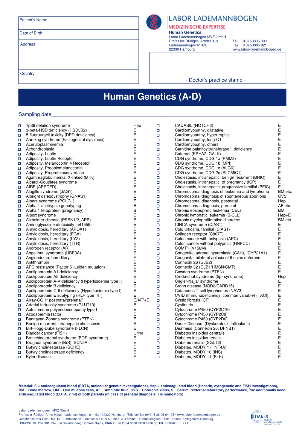 Human Genetics (A-D)