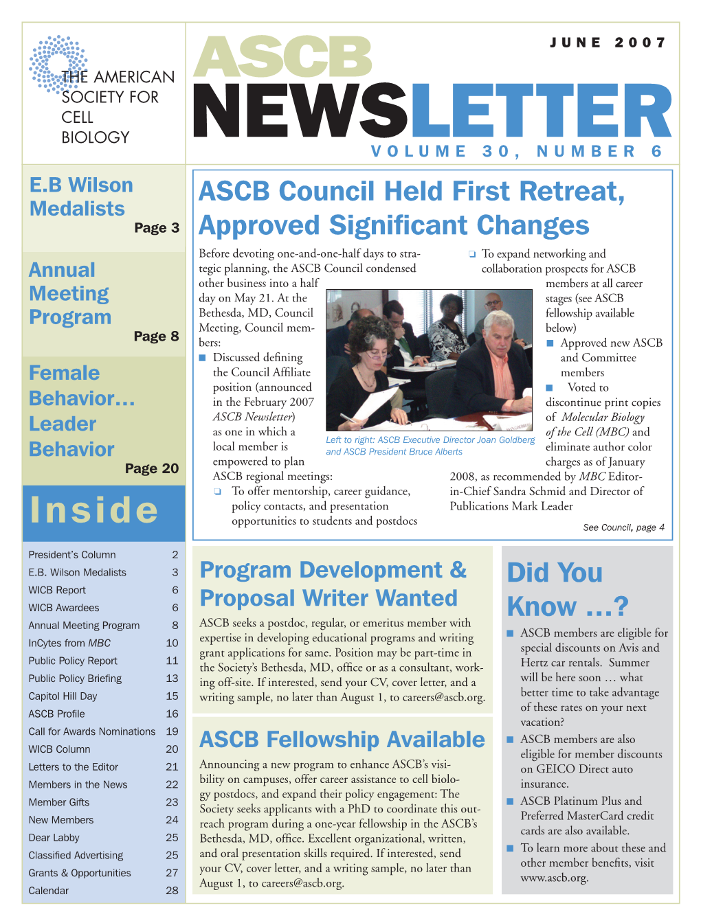 June 2007 ASCB Newsletter