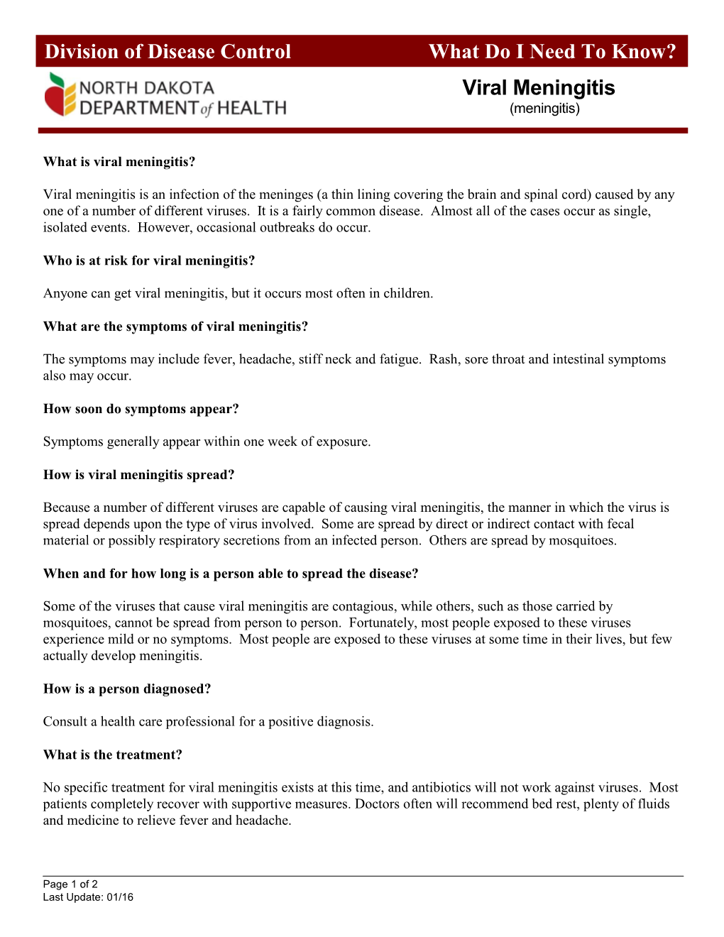 Viral Meningitis (Meningitis)