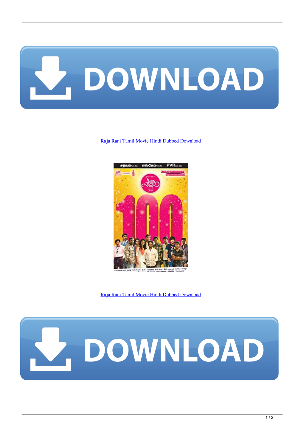 Raja Rani Tamil Movie Hindi Dubbed Download