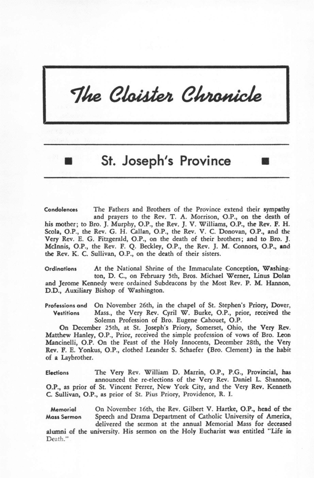 Cloister Chronicle 105