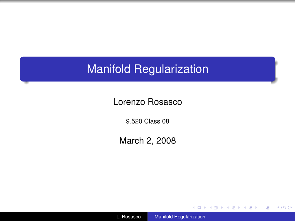 Manifold Regularization