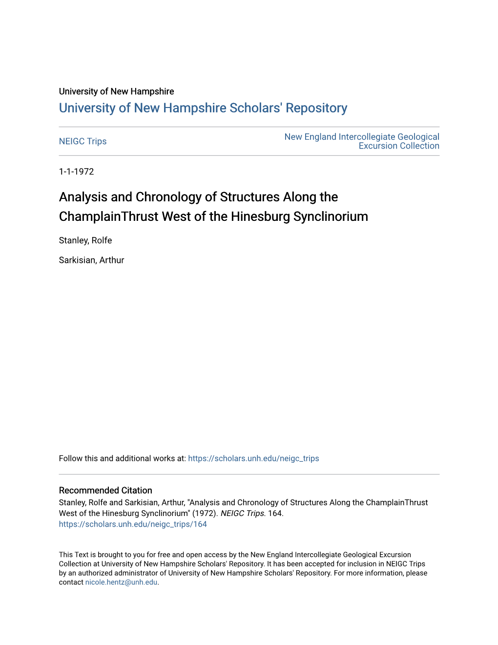 Analysis and Chronology of Structures Along the Champlainthrust West of the Hinesburg Synclinorium