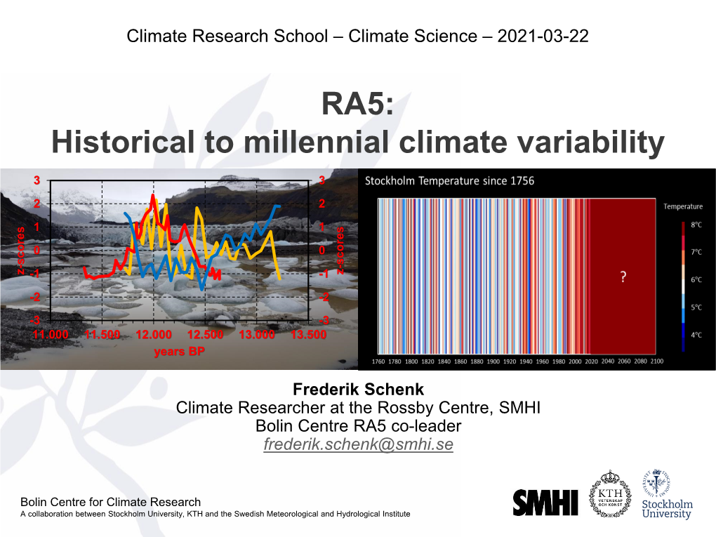 RA5: Historical to Millennial Climate Variability