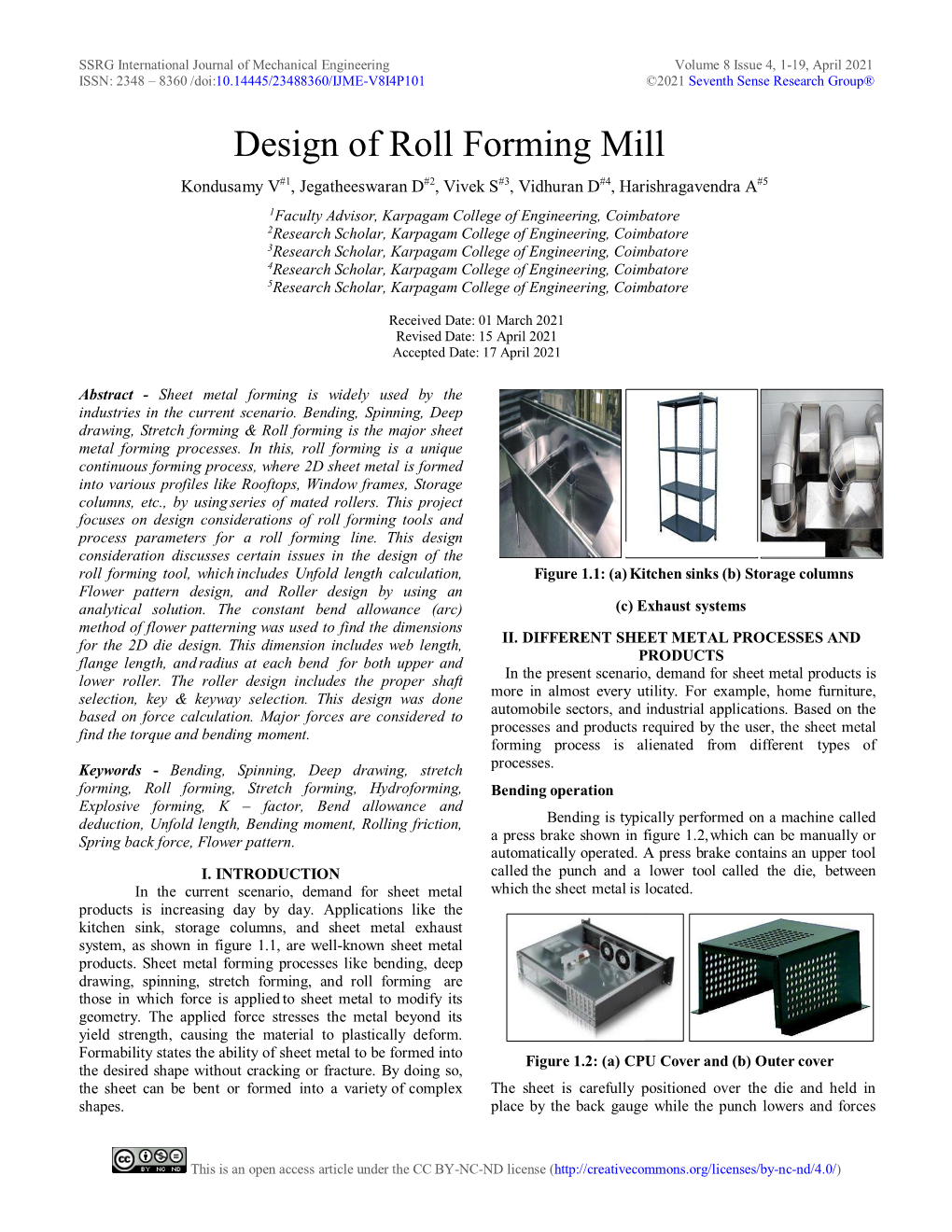 Design of Roll Forming Mill