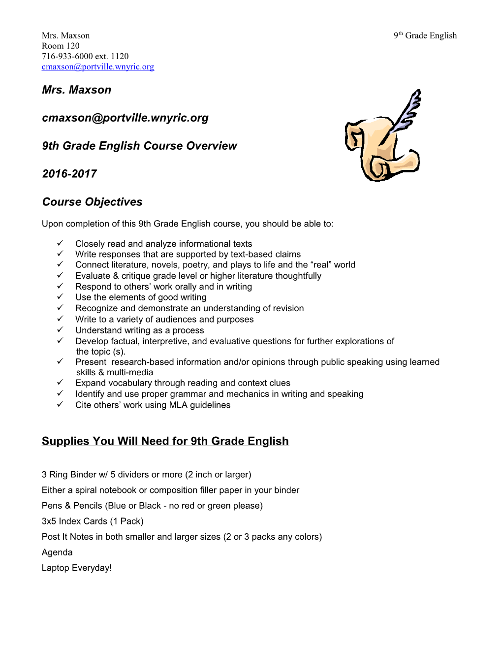 9Th Grade English Course Overview