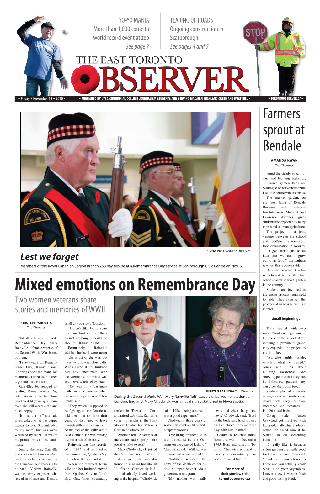 Mixed Emotions on Remembrance Day Students Are Involved in the Entire Process from Field Two Women Veterans Share to Table