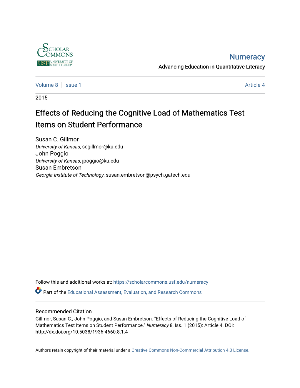 Effects of Reducing the Cognitive Load of Mathematics Test Items on Student Performance