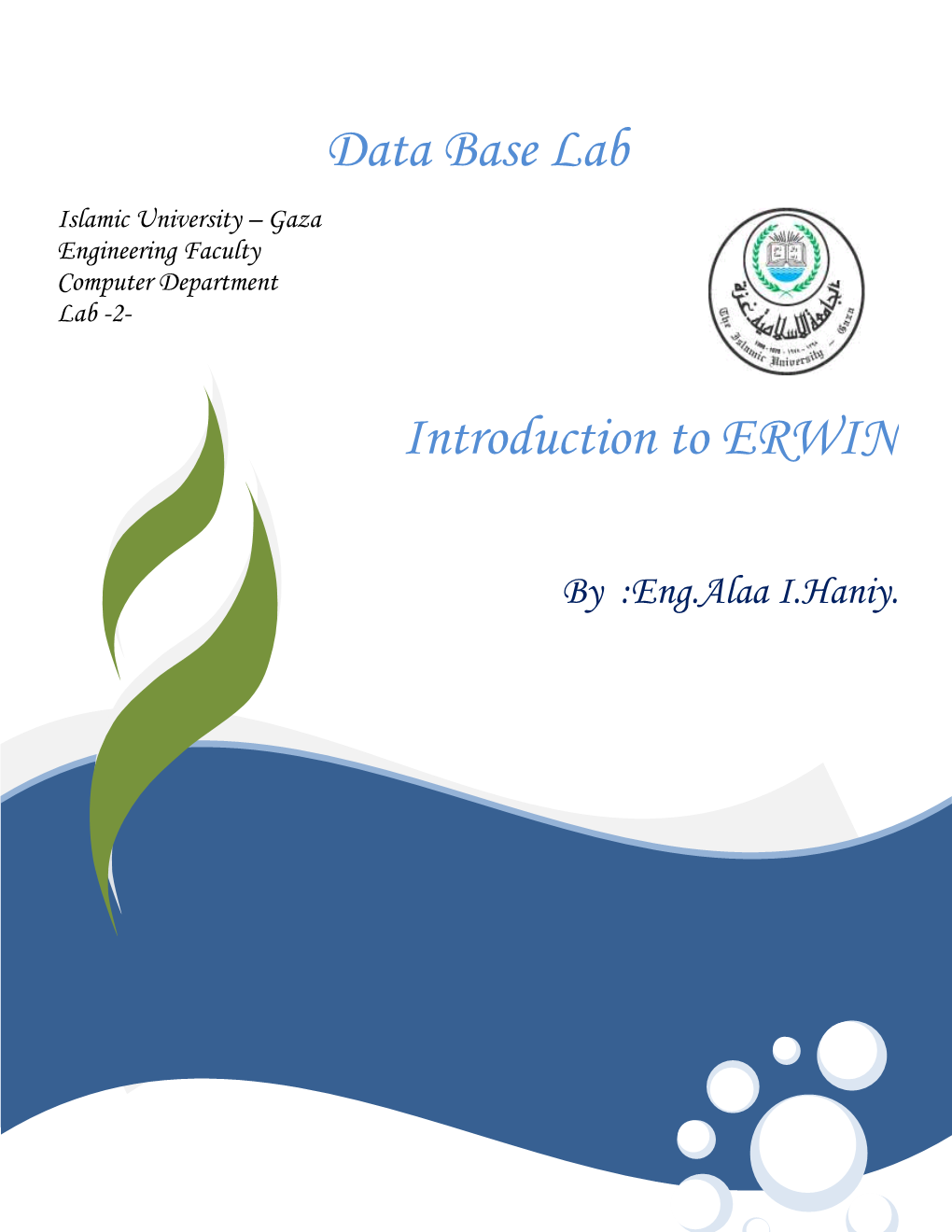 Data Base Lab Introduction to ERWIN