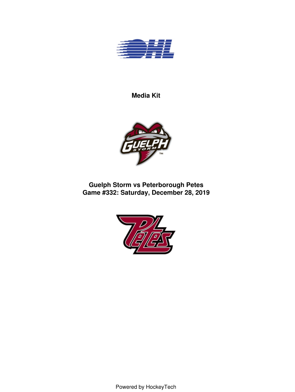 Media Kit Guelph Storm Vs Peterborough Petes Game #332