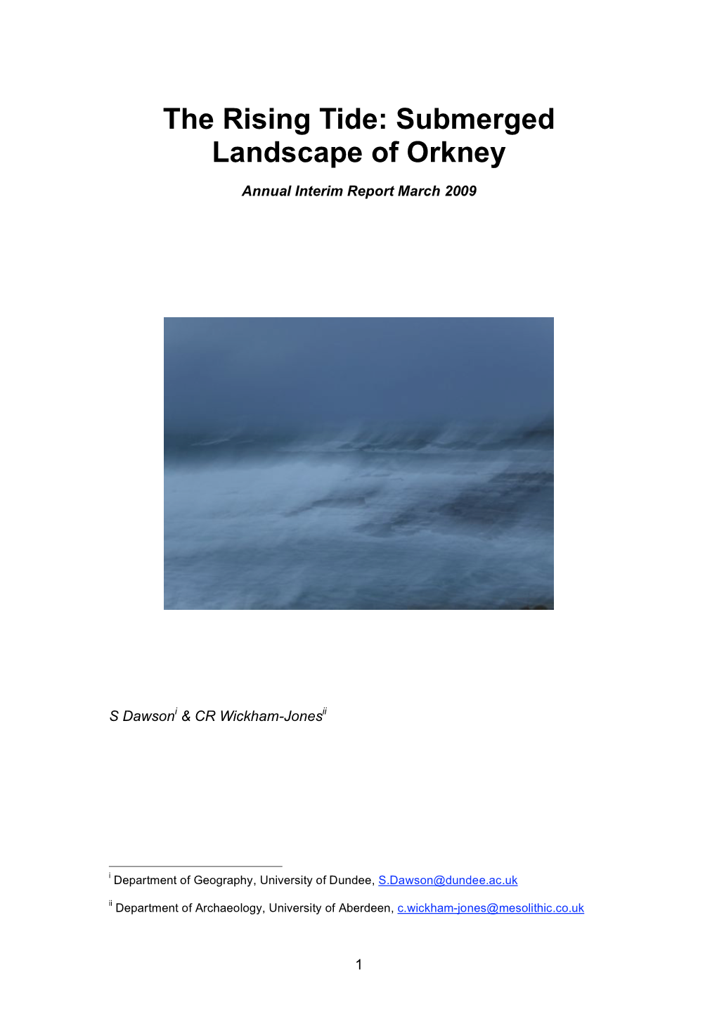 The Rising Tide: Submerged Landscape of Orkney