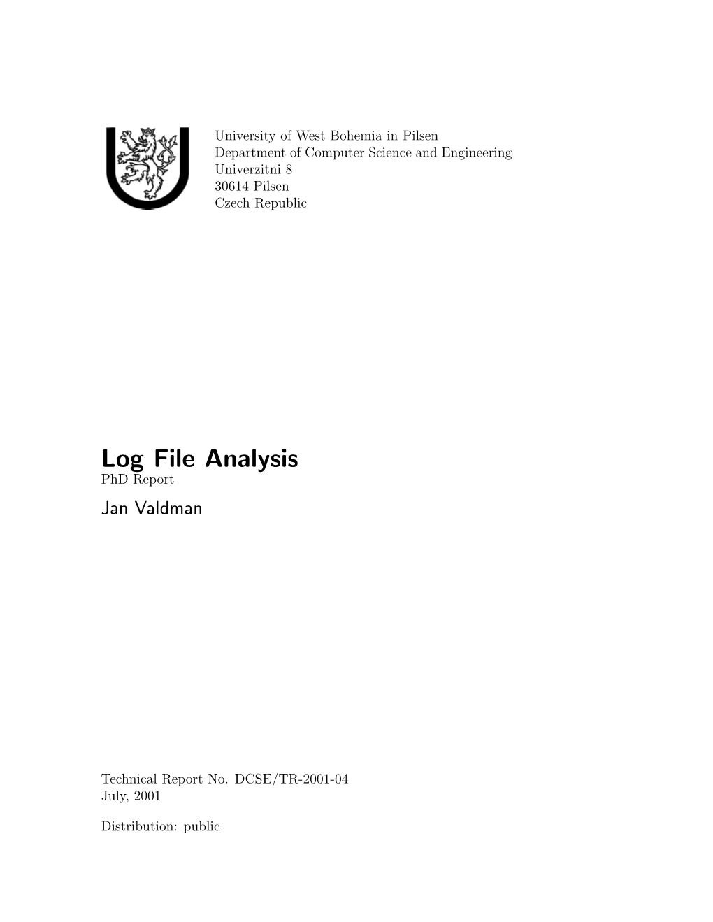 Log File Analysis Phd Report Jan Valdman