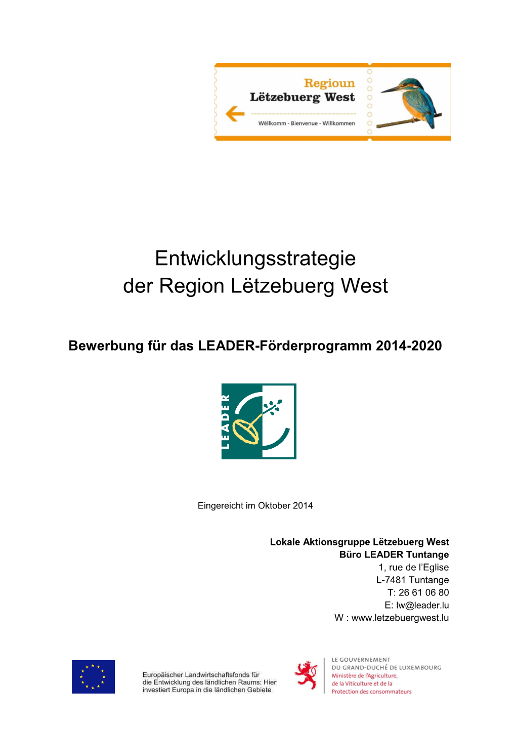 Entwicklungsstrategie Der Region Lëtzebuerg West