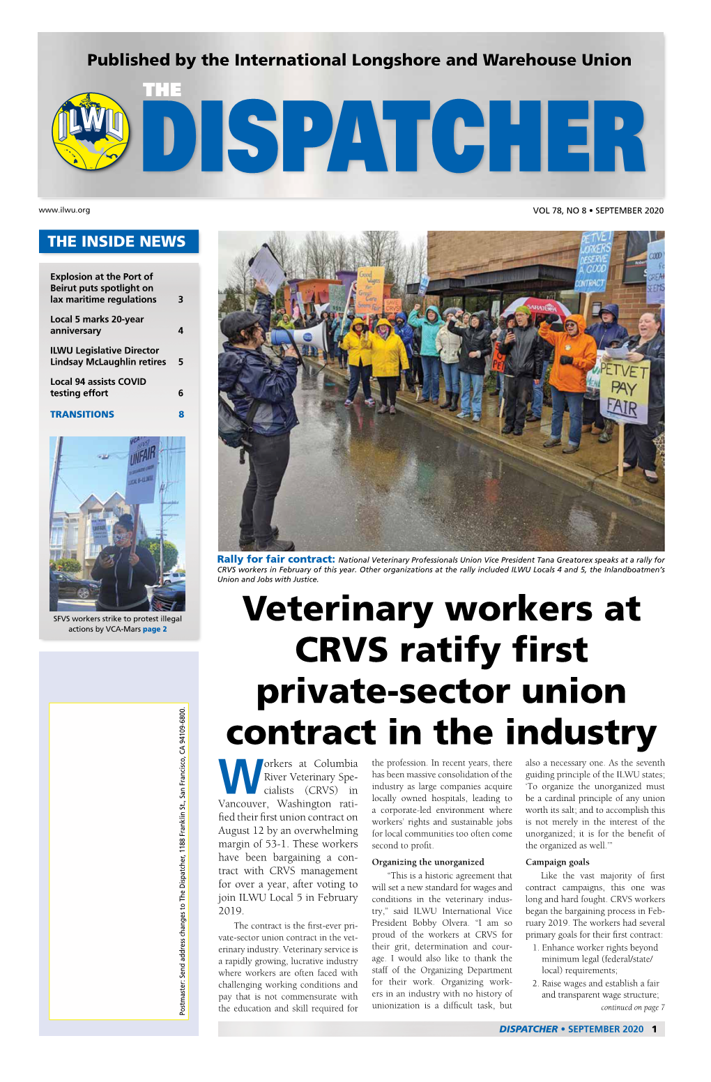 Veterinary Workers at CRVS Ratify First Private-Sector Union Contract in the Industry