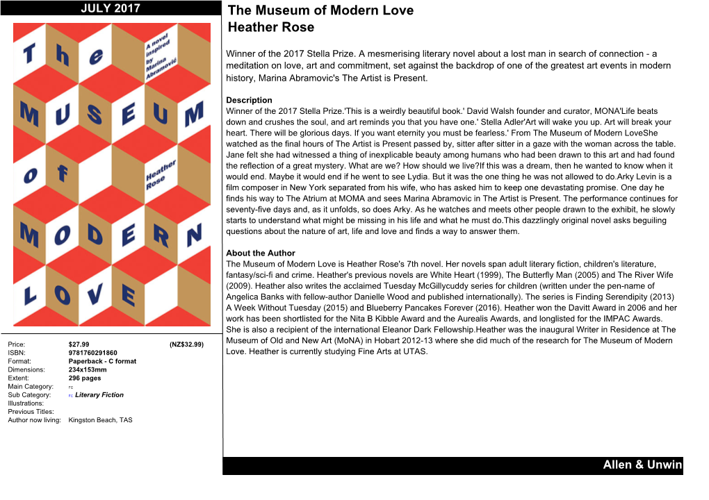 The Museum of Modern Love Heather Rose