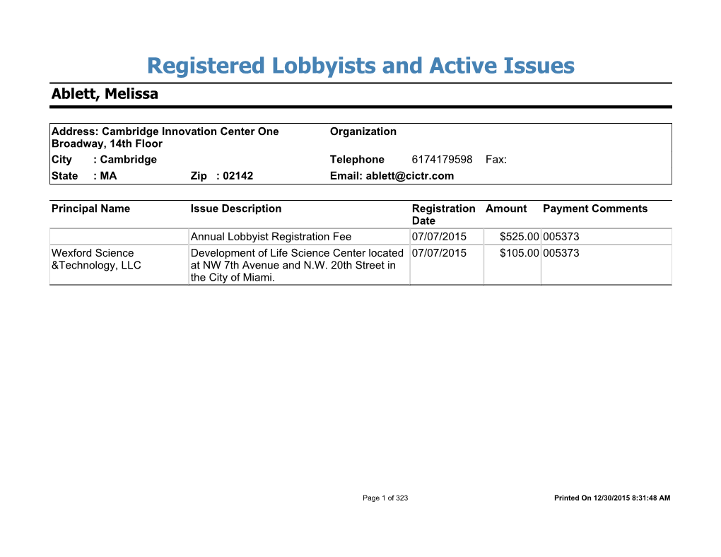 Active Registration and Issues