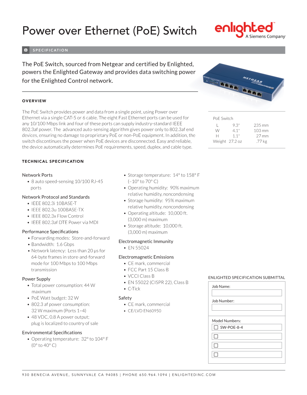 Power Over Ethernet (Poe) Switch