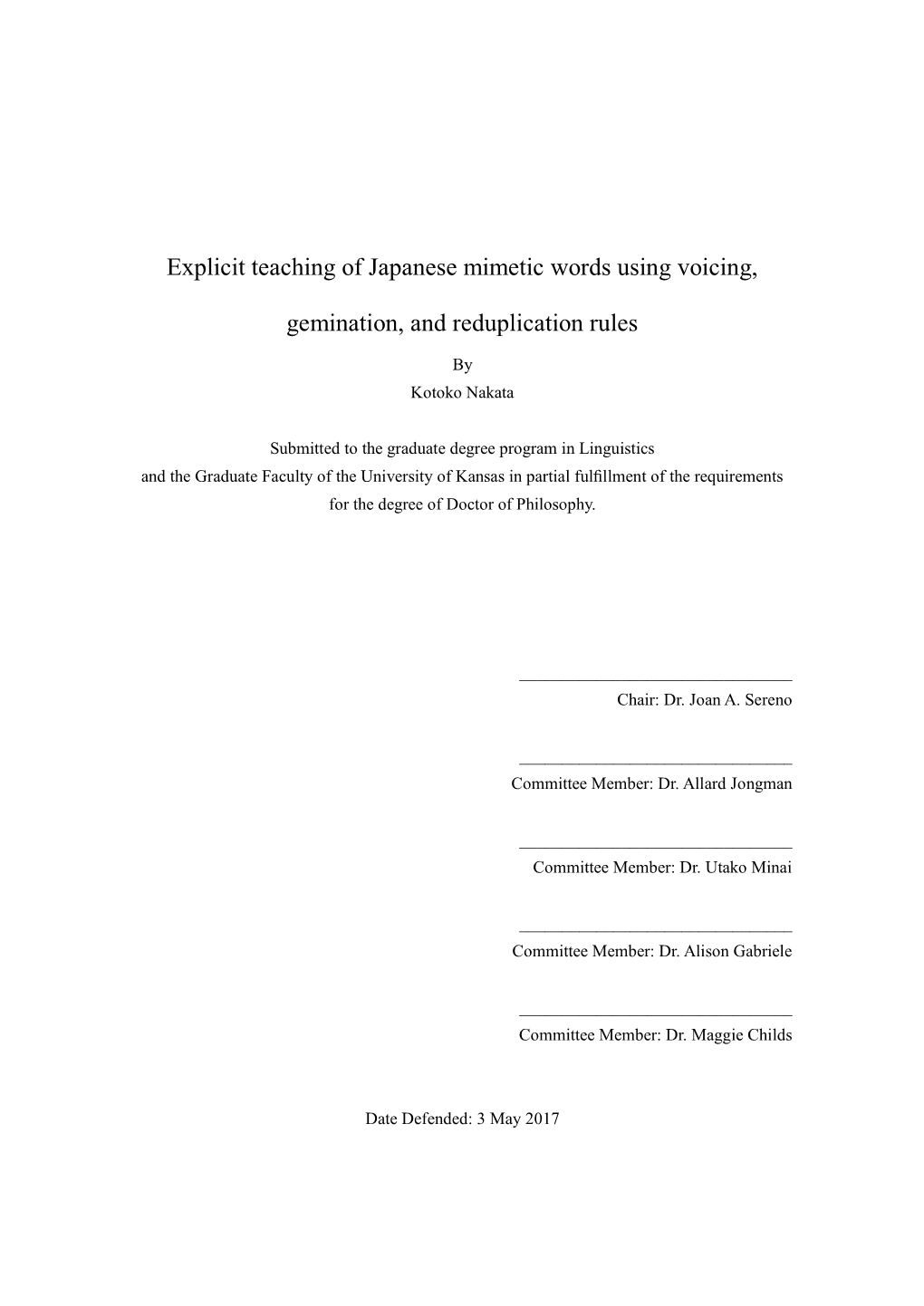 Explicit Teaching of Japanese Mimetic Words Using Voicing, Gemination, and Reduplication Rules