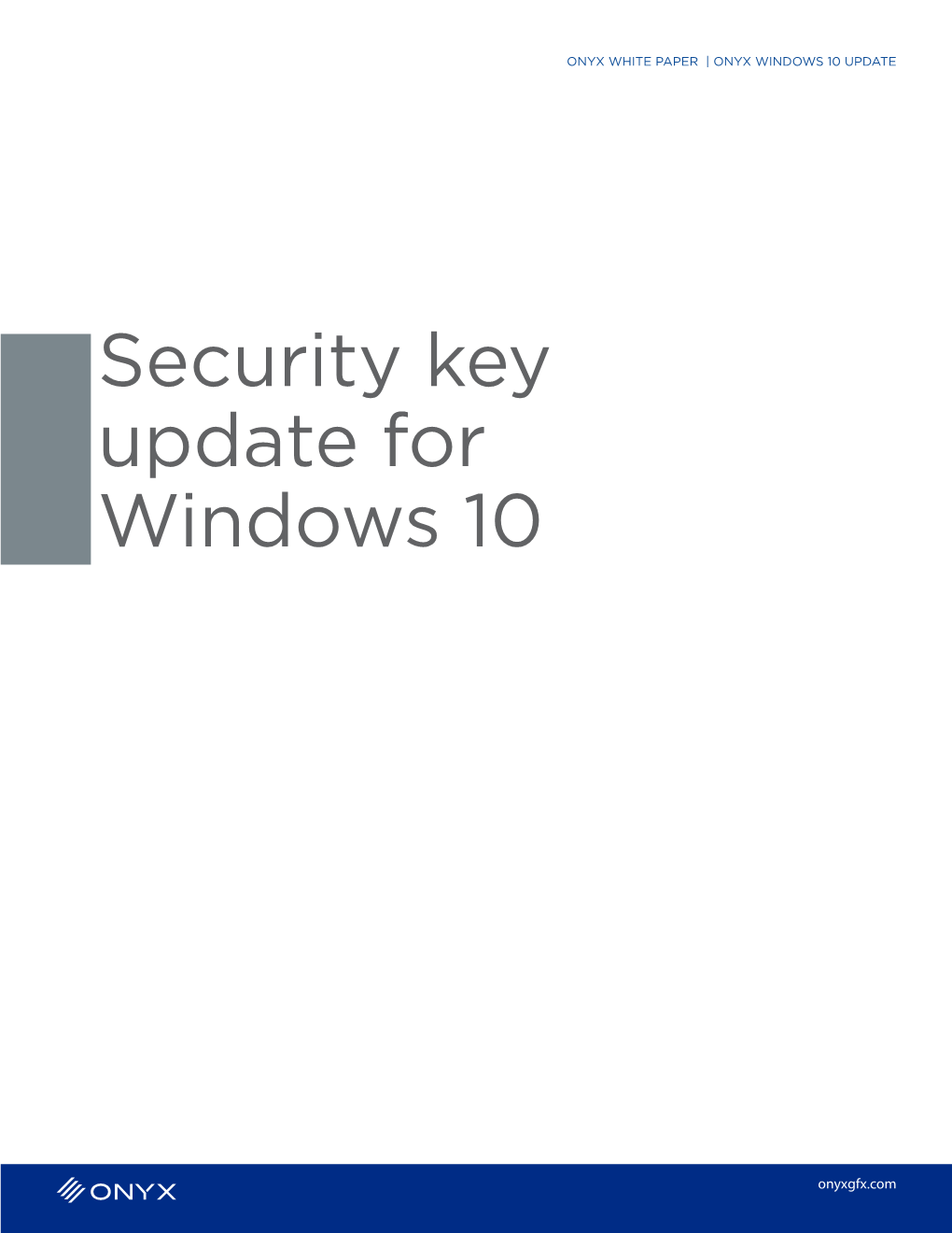 Security Key Update for Windows 10