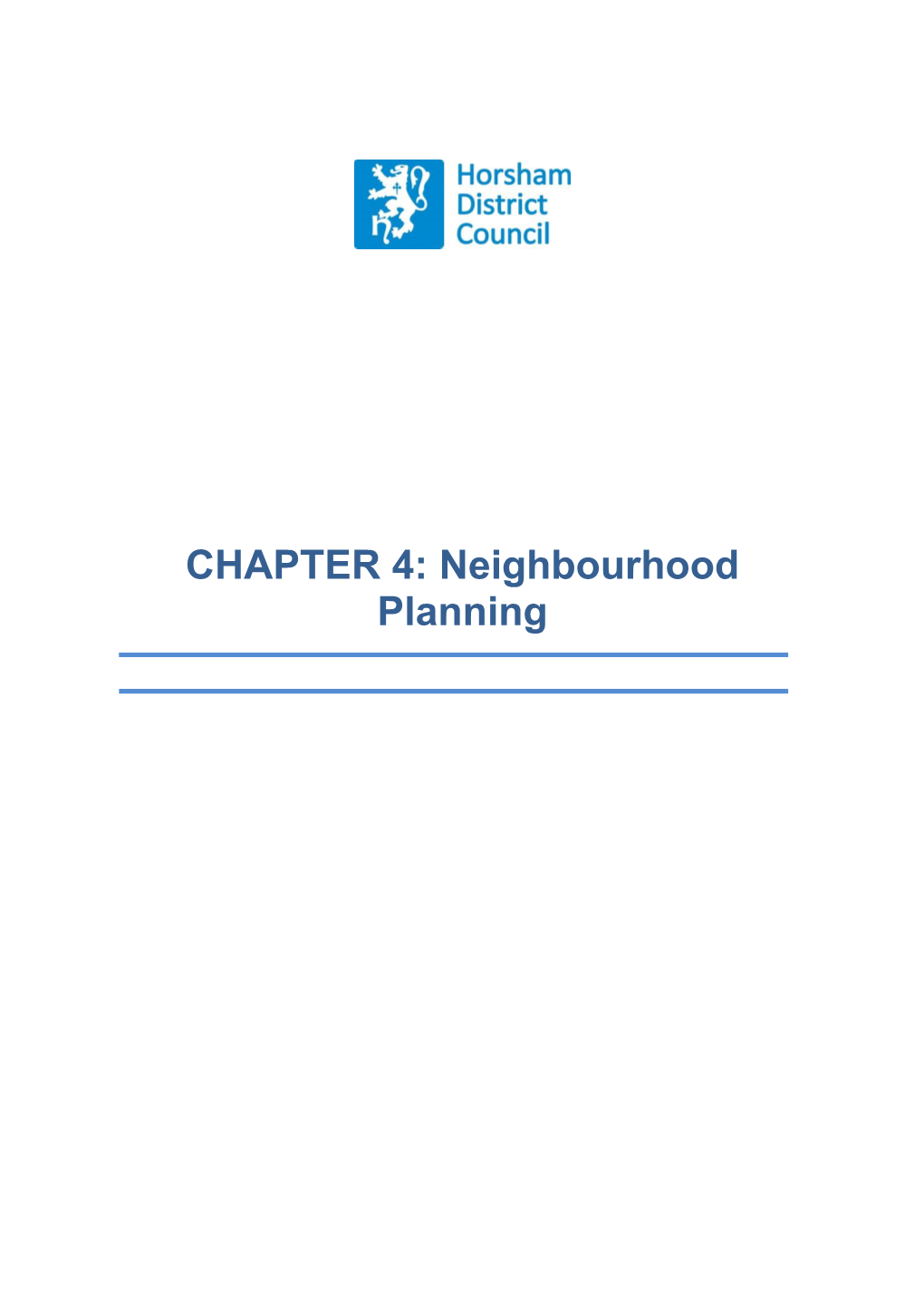 Neighbourhood Planning Chapter 4: Neighbourhood Planning