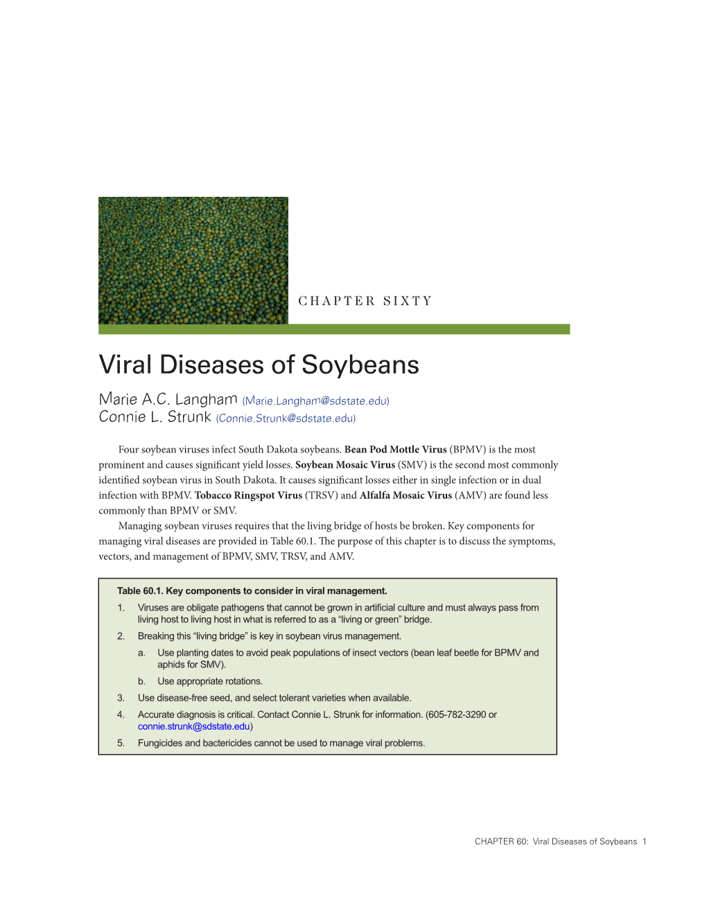 Viral Diseases of Soybeans