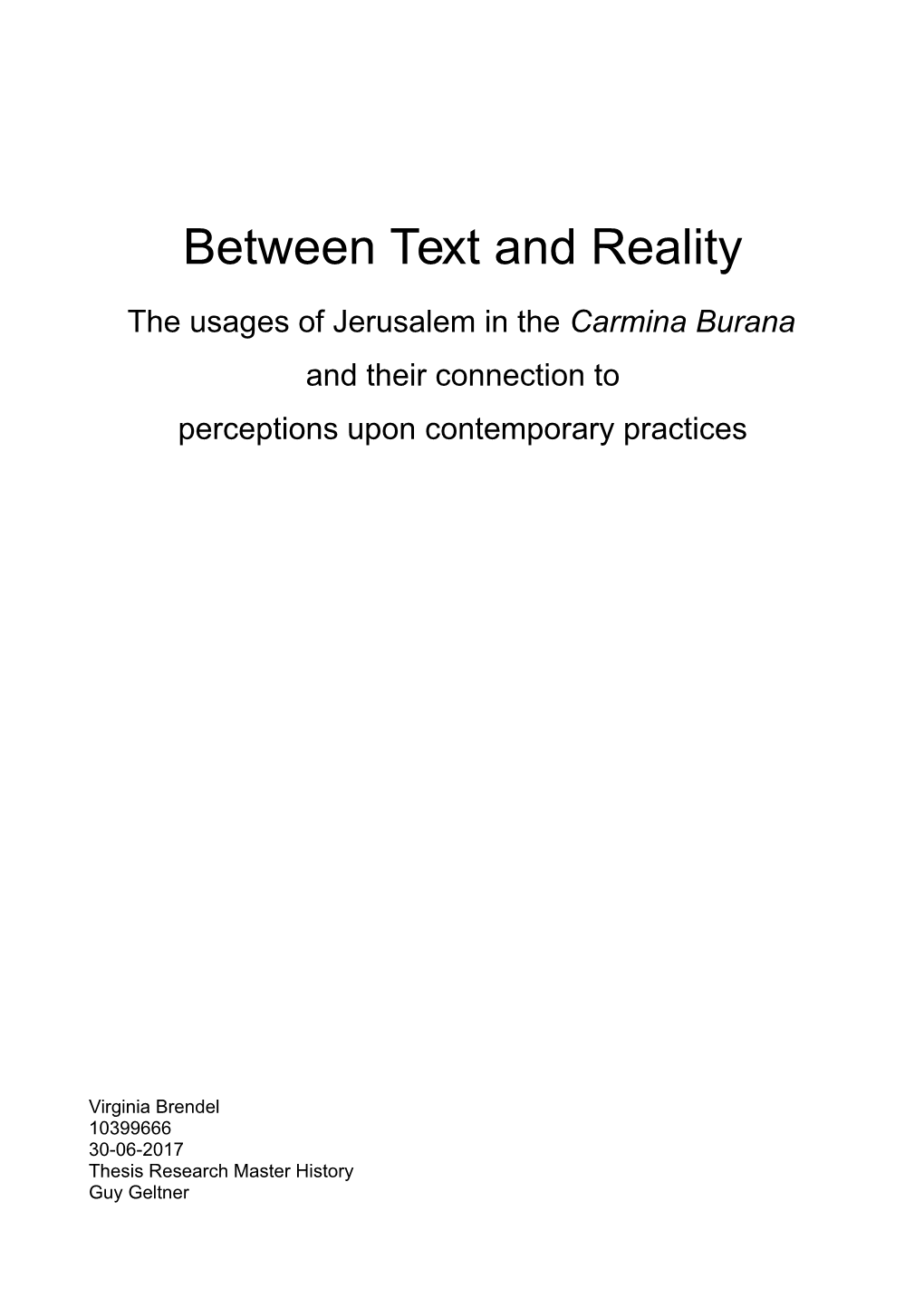 Between Text and Reality