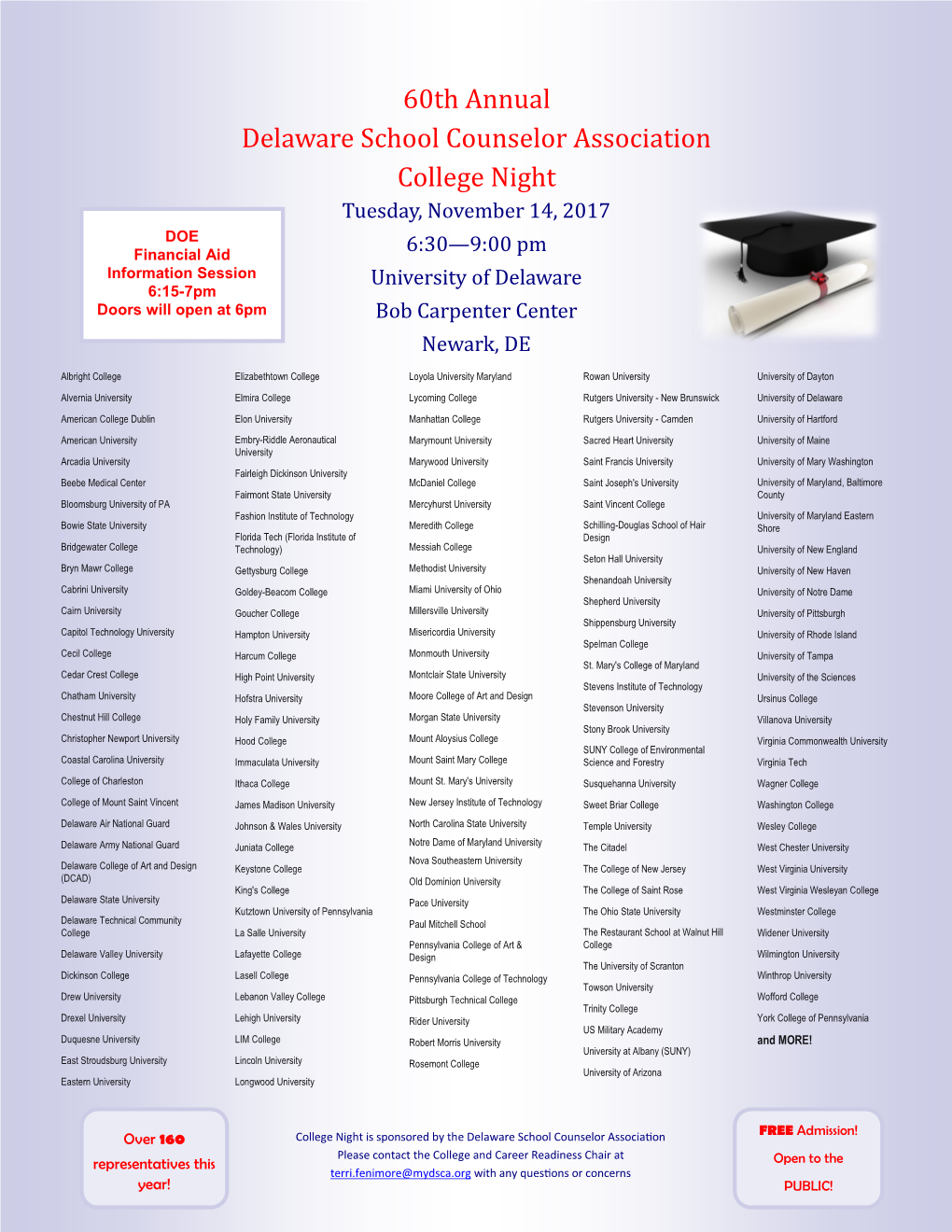 60Th Annual Delaware School Counselor Association College Night