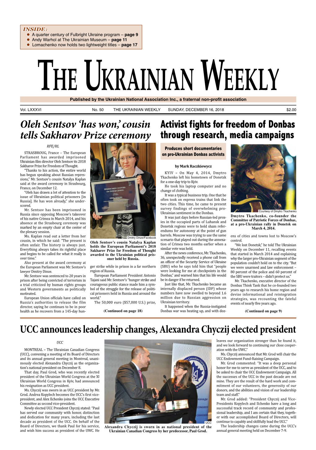 The Ukrainian Weekly, 2018