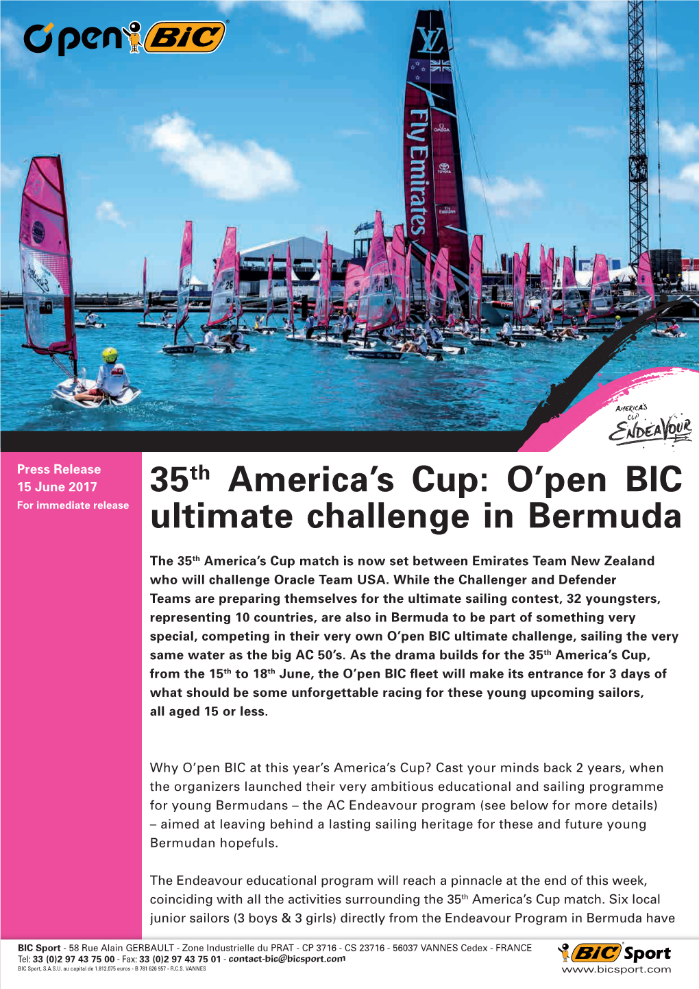 35Th America's Cup: O'pen BIC Ultimate Challenge in Bermuda