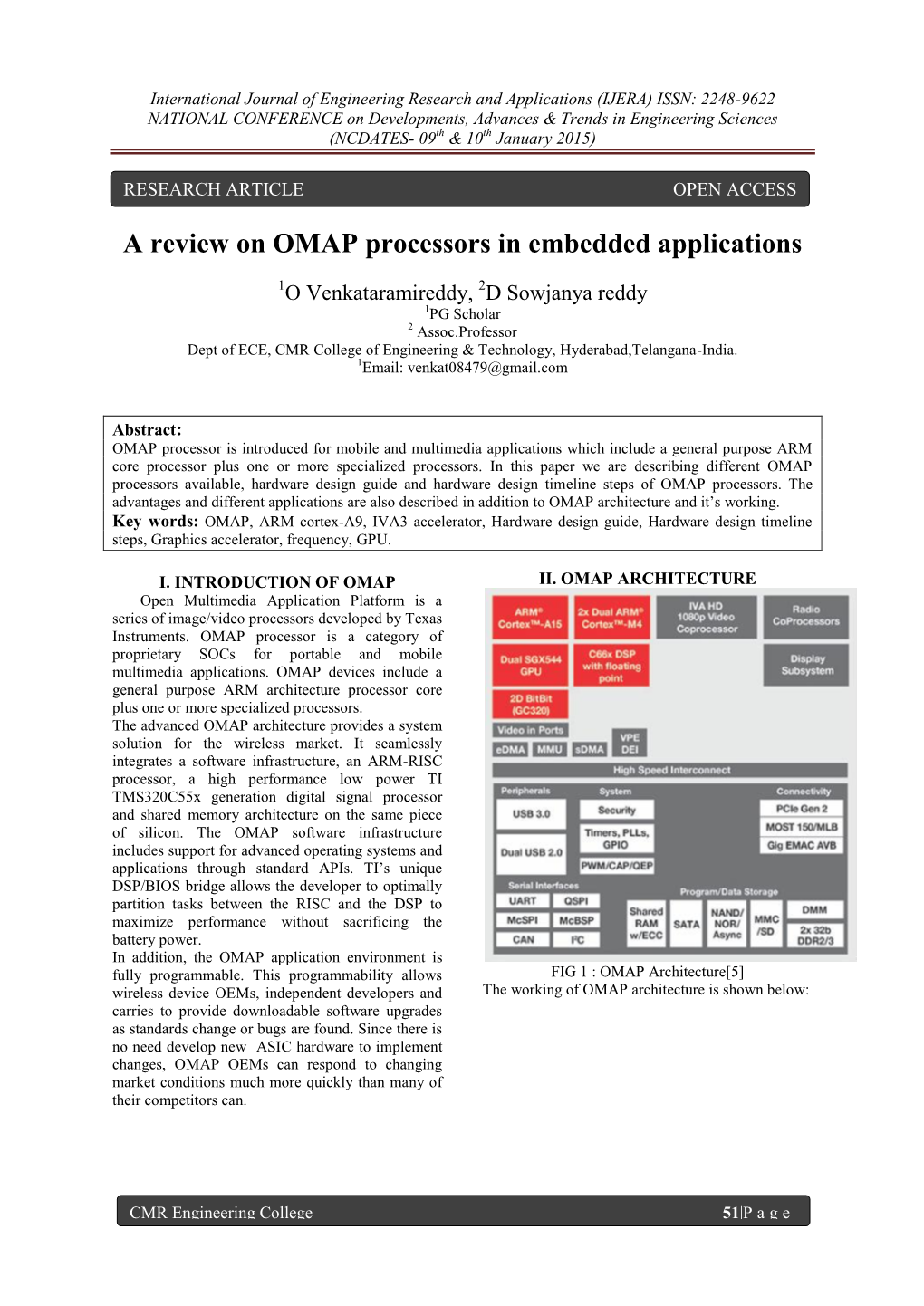 A Review on OMAP Processors in Embedded Applications