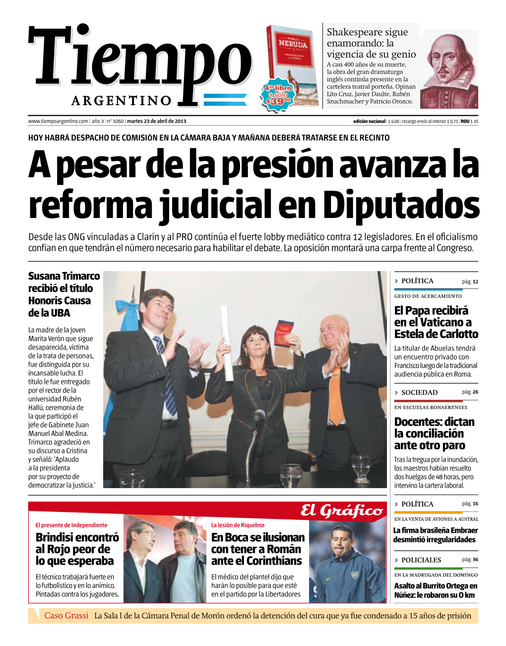 A Pesar De La Presión Avanza La Reforma Judicial En Diputados Desde Las ONG Vinculadas a Clarín Y Al PRO Continúa El Fuerte Lobby Mediático Contra 12 Legisladores