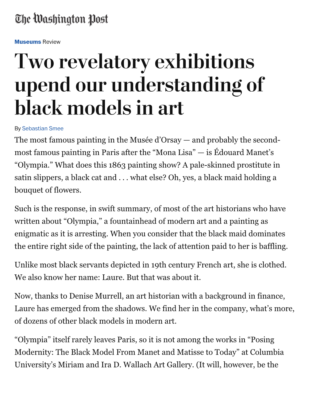 Two Revelatory Exhibitions Upend Our Understanding of Black Models In